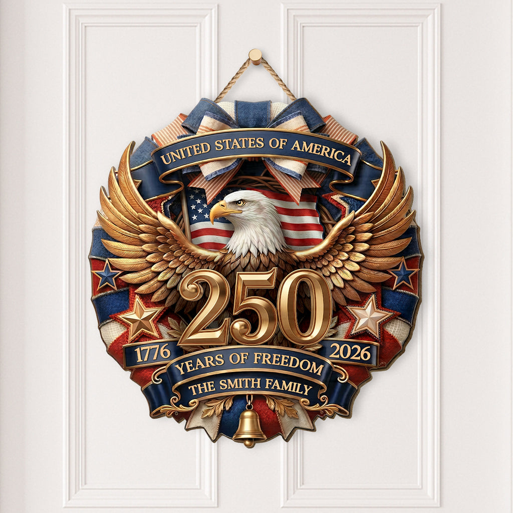 9156QUS2 america 250 years of freedom wood sign personalized 4th of july gifts for family 9156qtqki