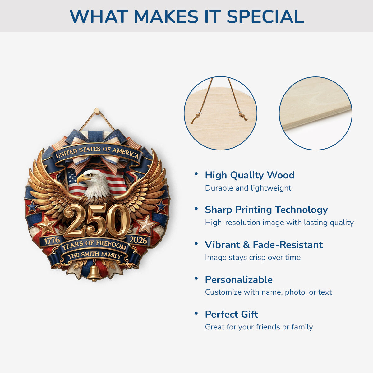 9156QUS4 america 250 years of freedom wood sign personalized 4th of july gifts for family 9156qtqki_4b5d8bd7 d1f8 499c a092 6f5afc4fd1dd