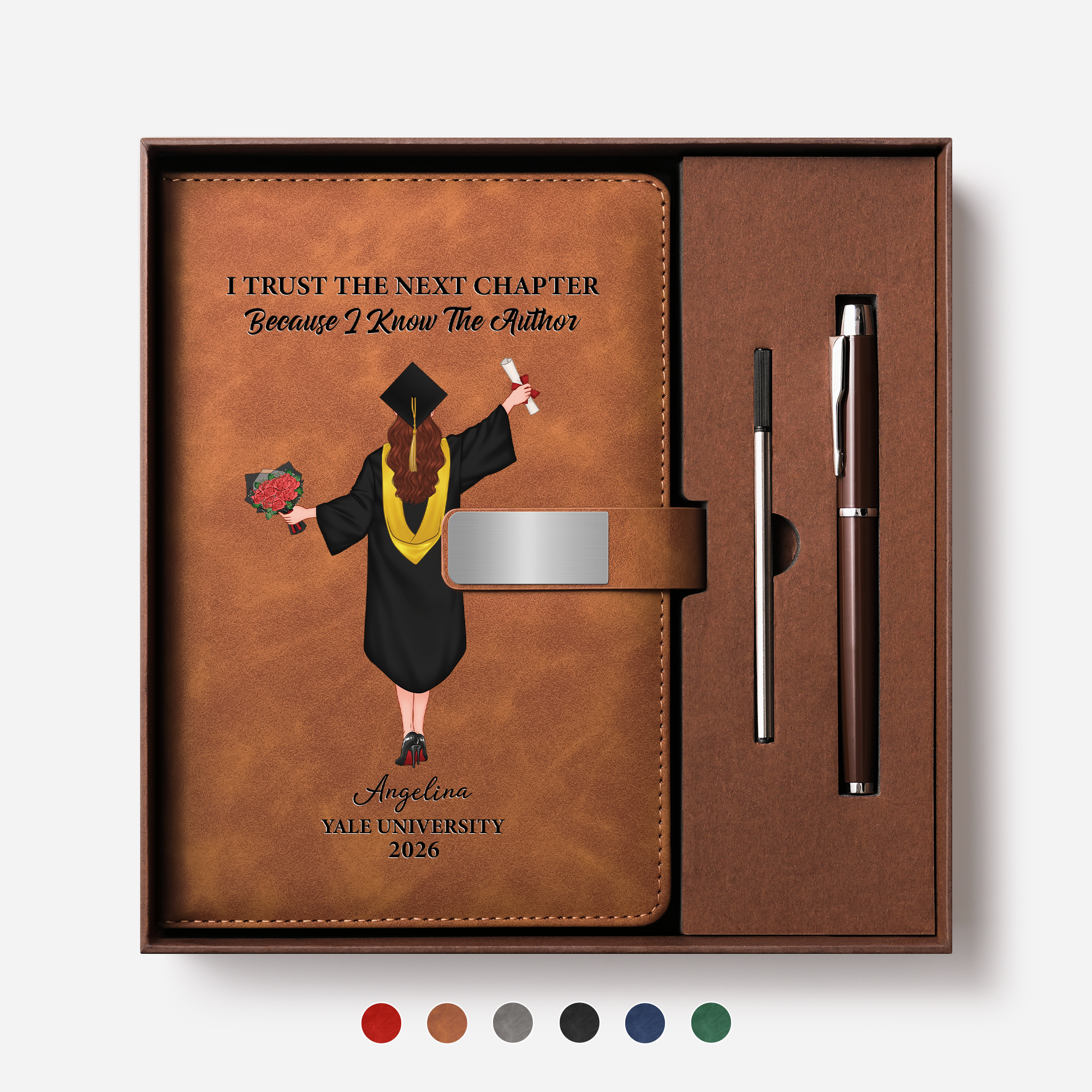 9157MUS1 i trust the next chapter leather notebook set personalized graduation gifts 9157mo30e5a