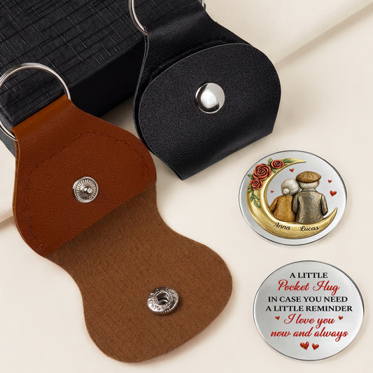 9165AUS2 3d printing effect i love you now and always leather pocket hug personalized couple gifts 9165aj3dtg