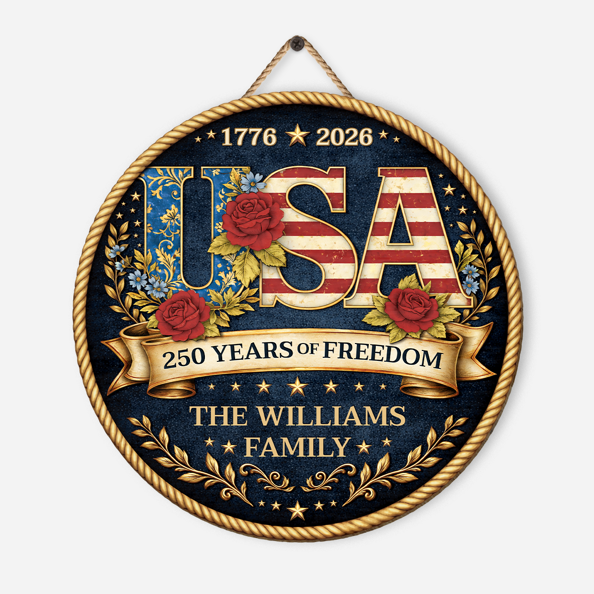 9180QUS1 usa 250 years of freedom wood sign personalized 4th of july gifts  9180q3fng