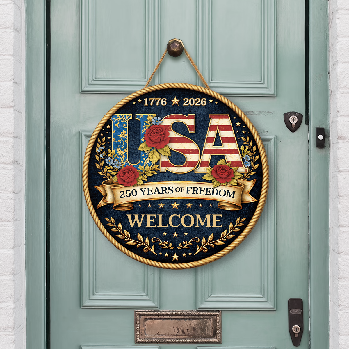 9180QUS2 usa 250 years of freedom wood sign personalized 4th of july gifts  9180q3fng