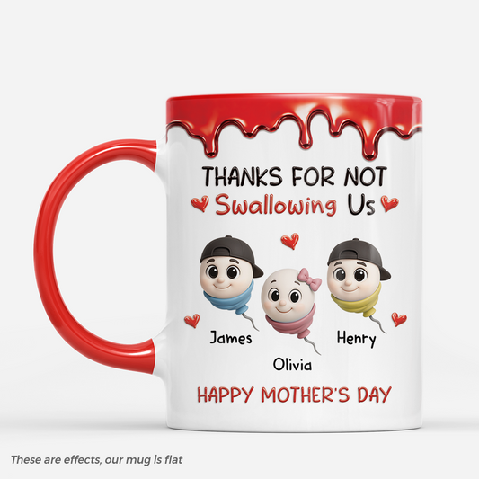 9185MUS1 3d printing effect thanks for not swallowing us parents mug personalized gifts for momdad 9185mtfna