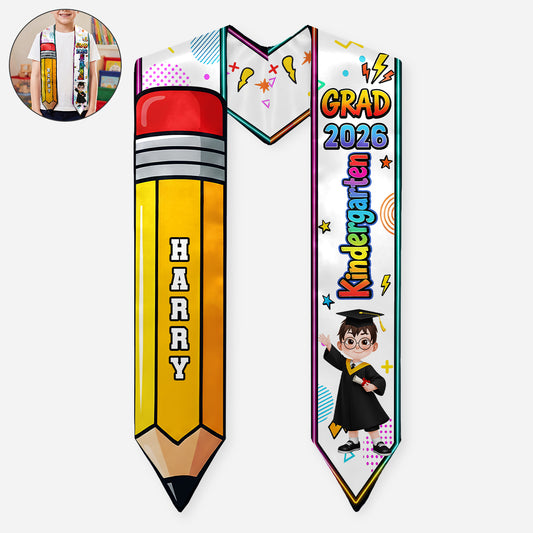 9193AUS1 grad 2026 kindergarten graduation stole personalized graduation gifts for kids 9193abadrs