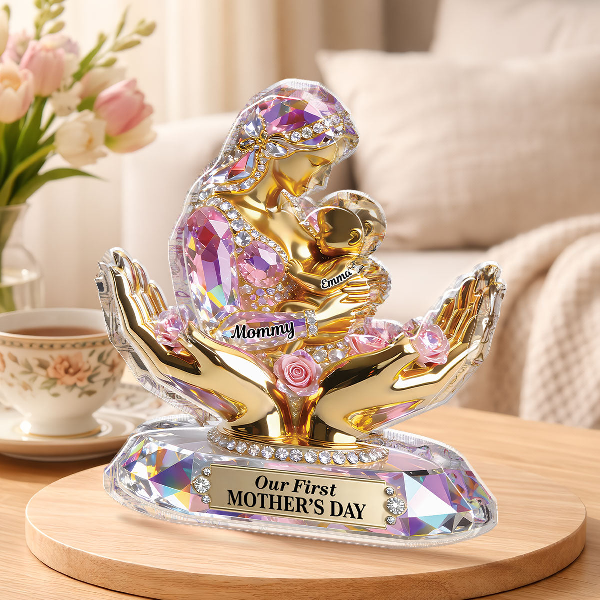 9201AUS2 our first mothers day acrylic plaque personalized gifts for new mom 9201arapla