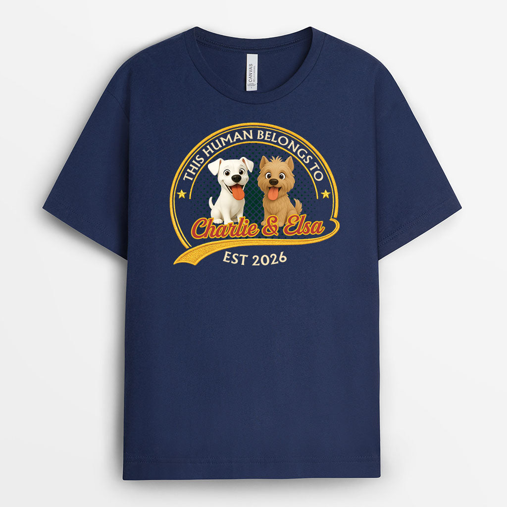 9203AUS2 this human belongs to dog t shirt personalized gifts for dog lovers 9203aaysc