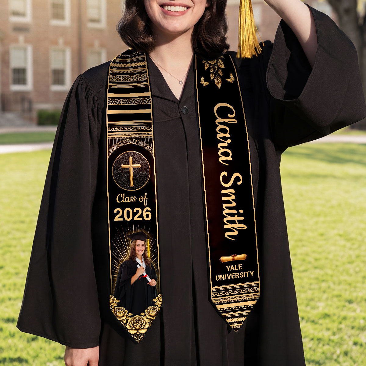 Graduation Stole Small Custom Graduation Stole with Photo - University Graduation Gifts for H ...