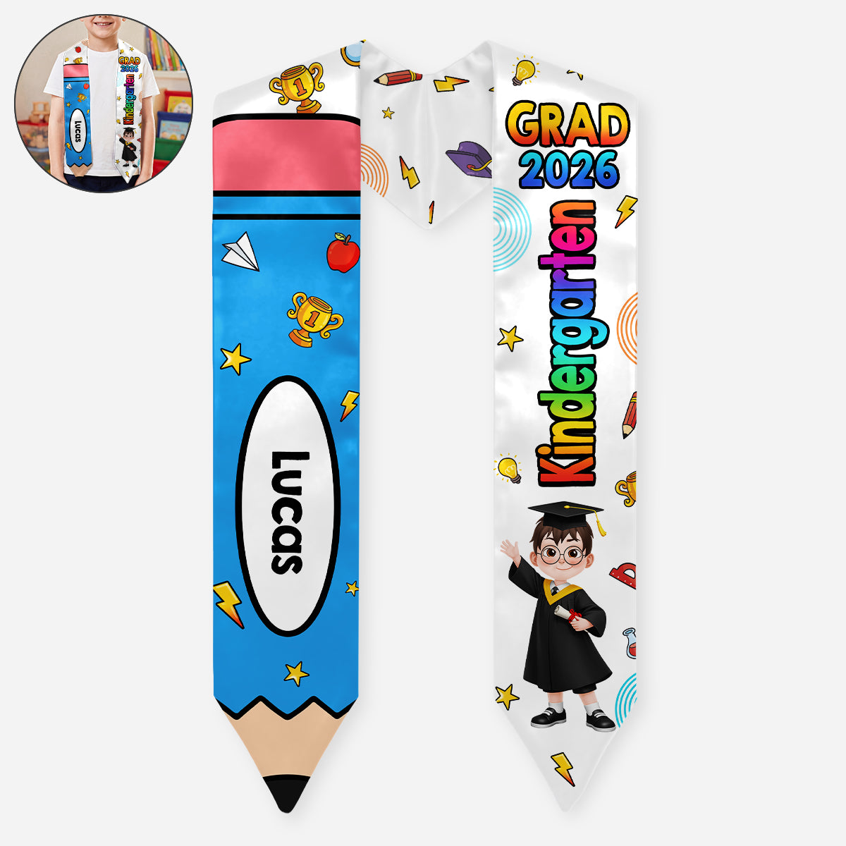 9207AUS1 2026 grad kindergarten graduation stole custom graduation gifts for kids 9207ab6fgk_40be478b f34a 4ed5 b633 4767cbadfe01