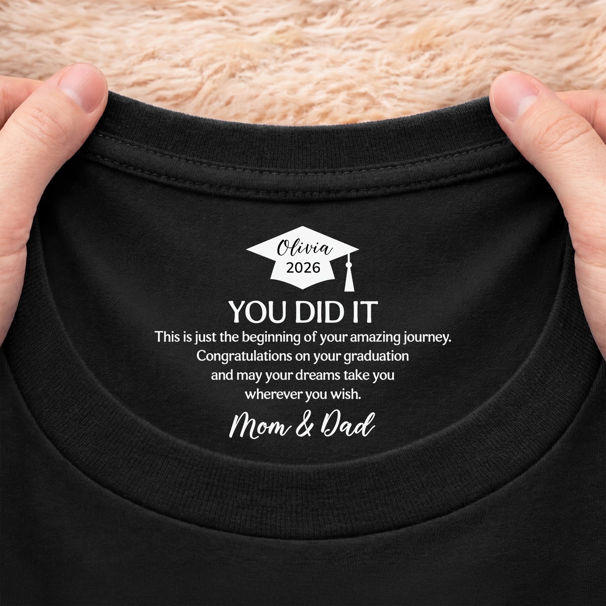 9214AUS2 you did it inner neck print t shirt personalized graduation gifts for herhim 9214aa6dna