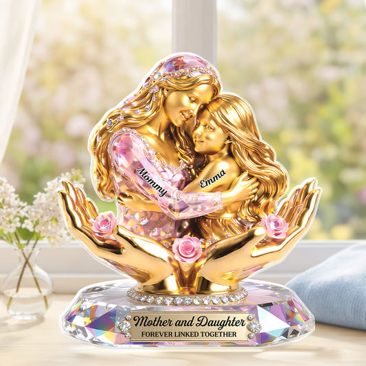 9215AUS1 3d printing effect forever linked together acrylic plaque personalized gifts for mom from daughter 9215adadla