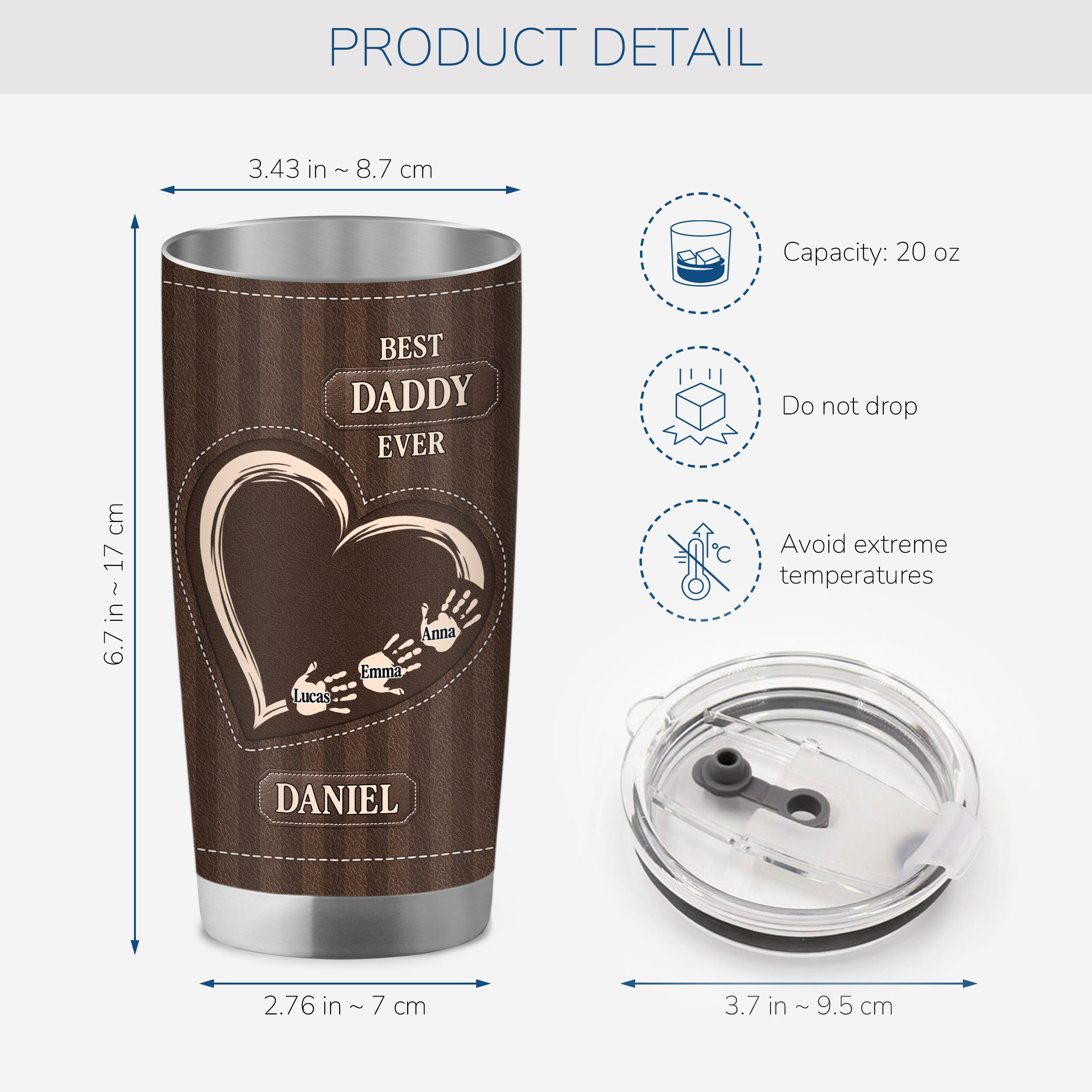 9221TUS3 3d printing effect best grandpa ever tumbler 20oz personalized gifts for grandpadad 9221t
