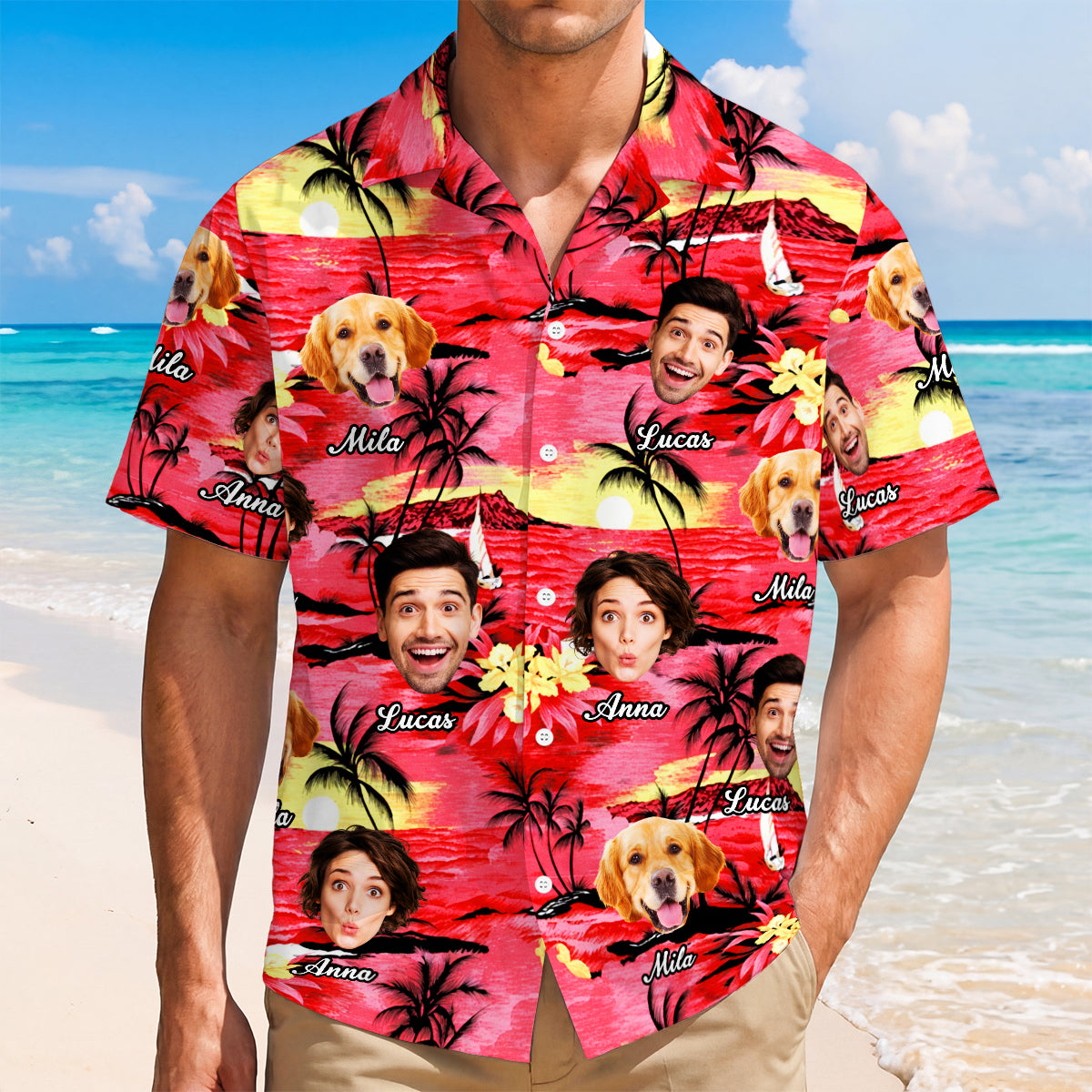 9241AUS2 funny face photo hawaiian shirt personalized gifts for himher 9241aa6dwa