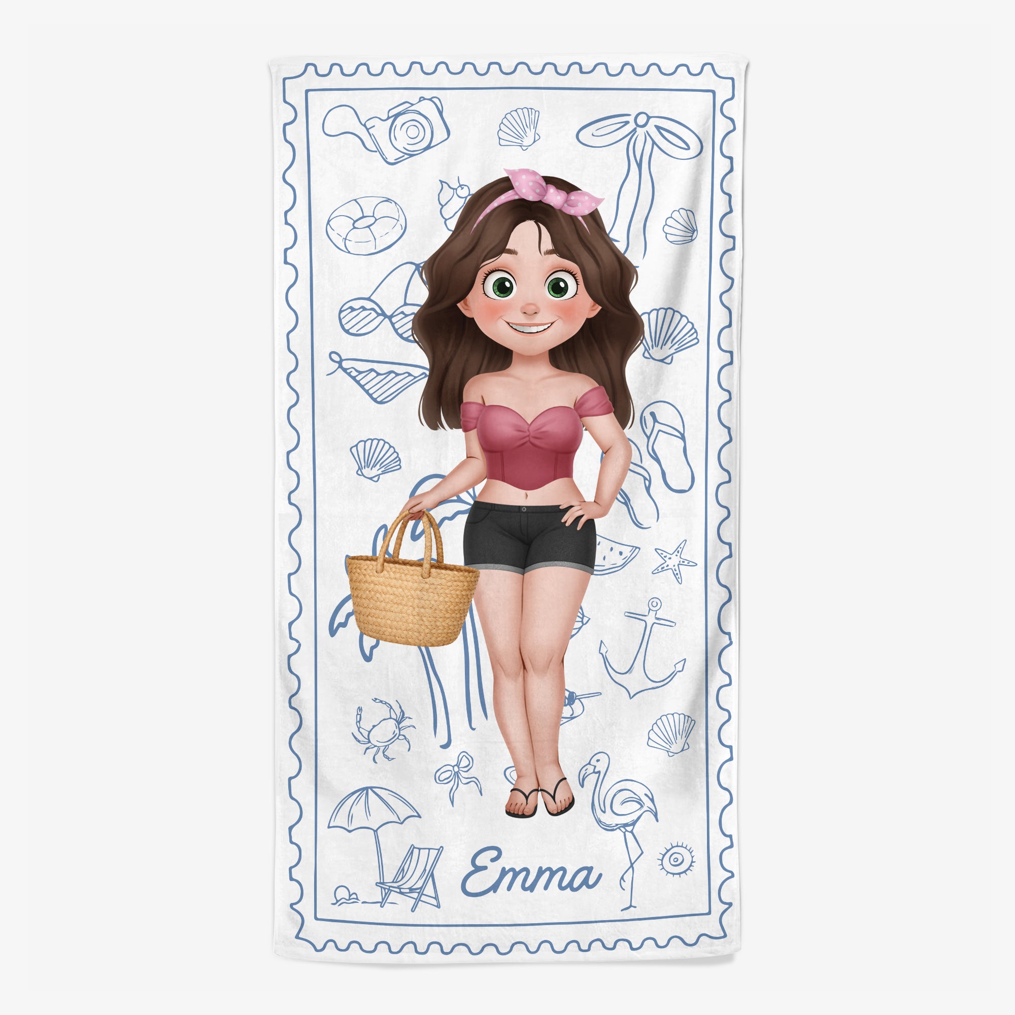 9242BUS1 custom kid name beach towel personalized gifts for himher 9242b6dza