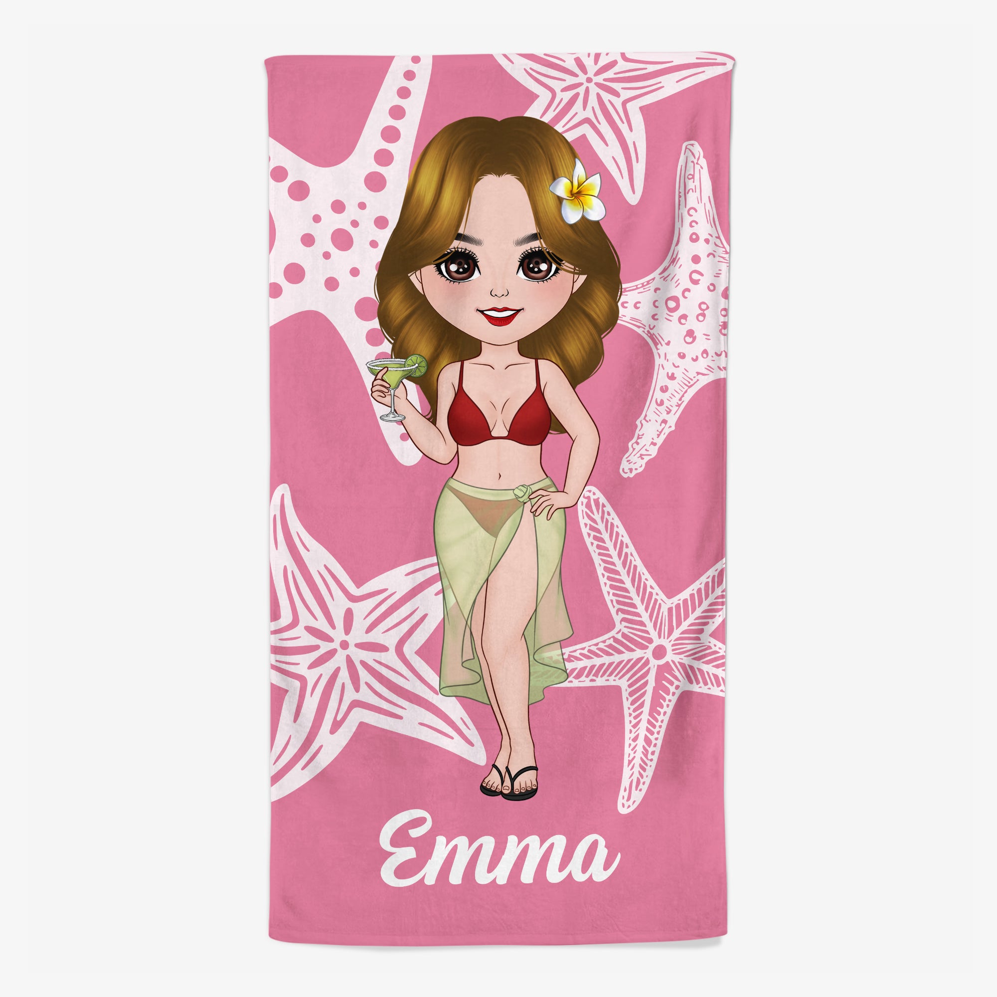 9245BUS1 starfish name beach towel personalized gifts for himher 9245b6dza