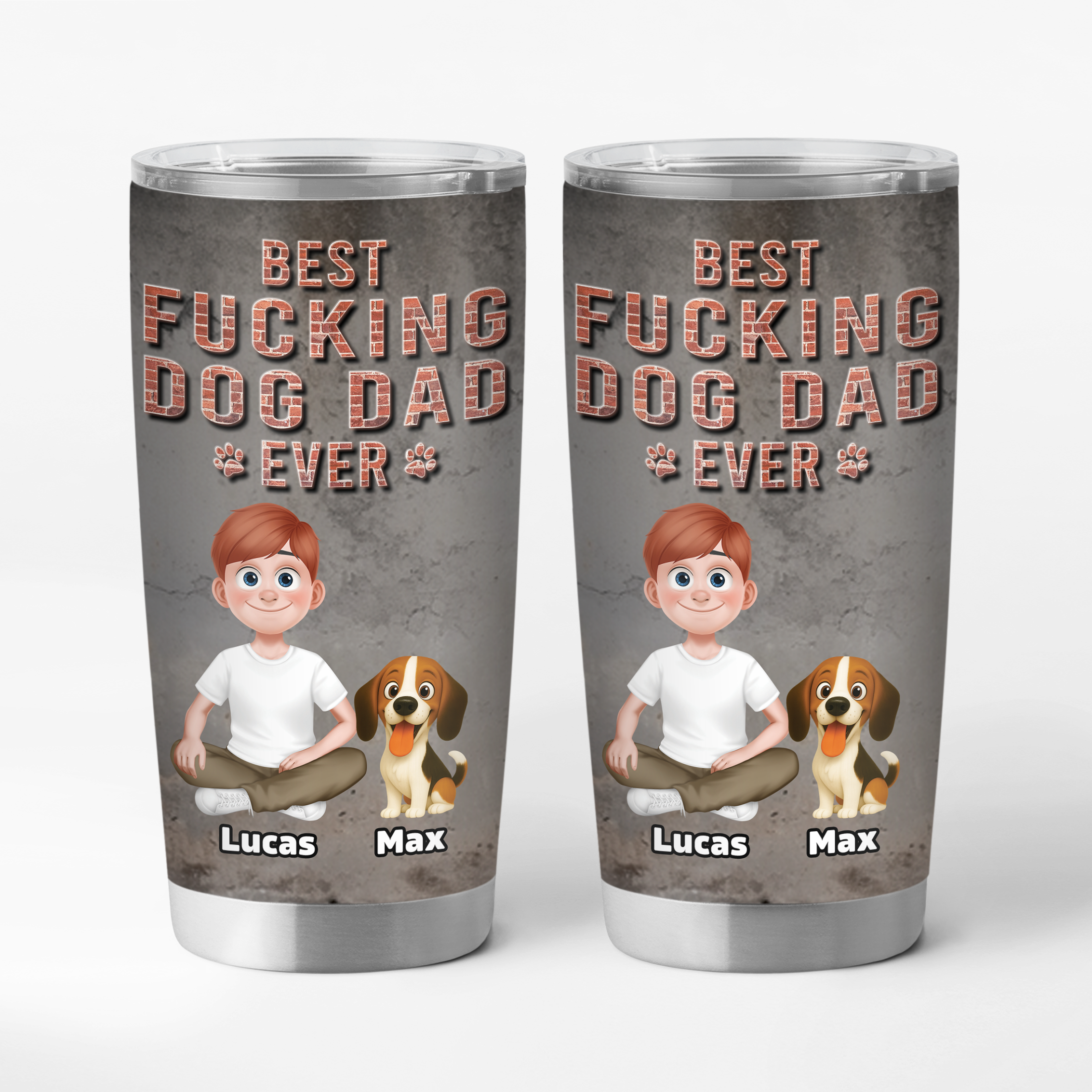 9249TUS1 3d printing effect best dog dad ever 20oz tumbler personalized gifts for dog owners 9249tte1c