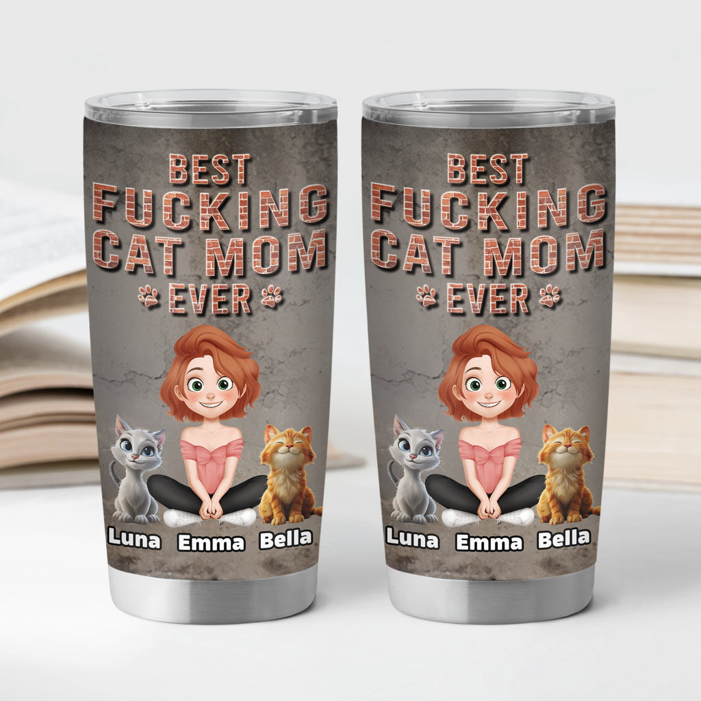 9249TUS2 3d printing effect best cat dad ever tumbler 20oz personalized gifts for cat owners 9249tte1d