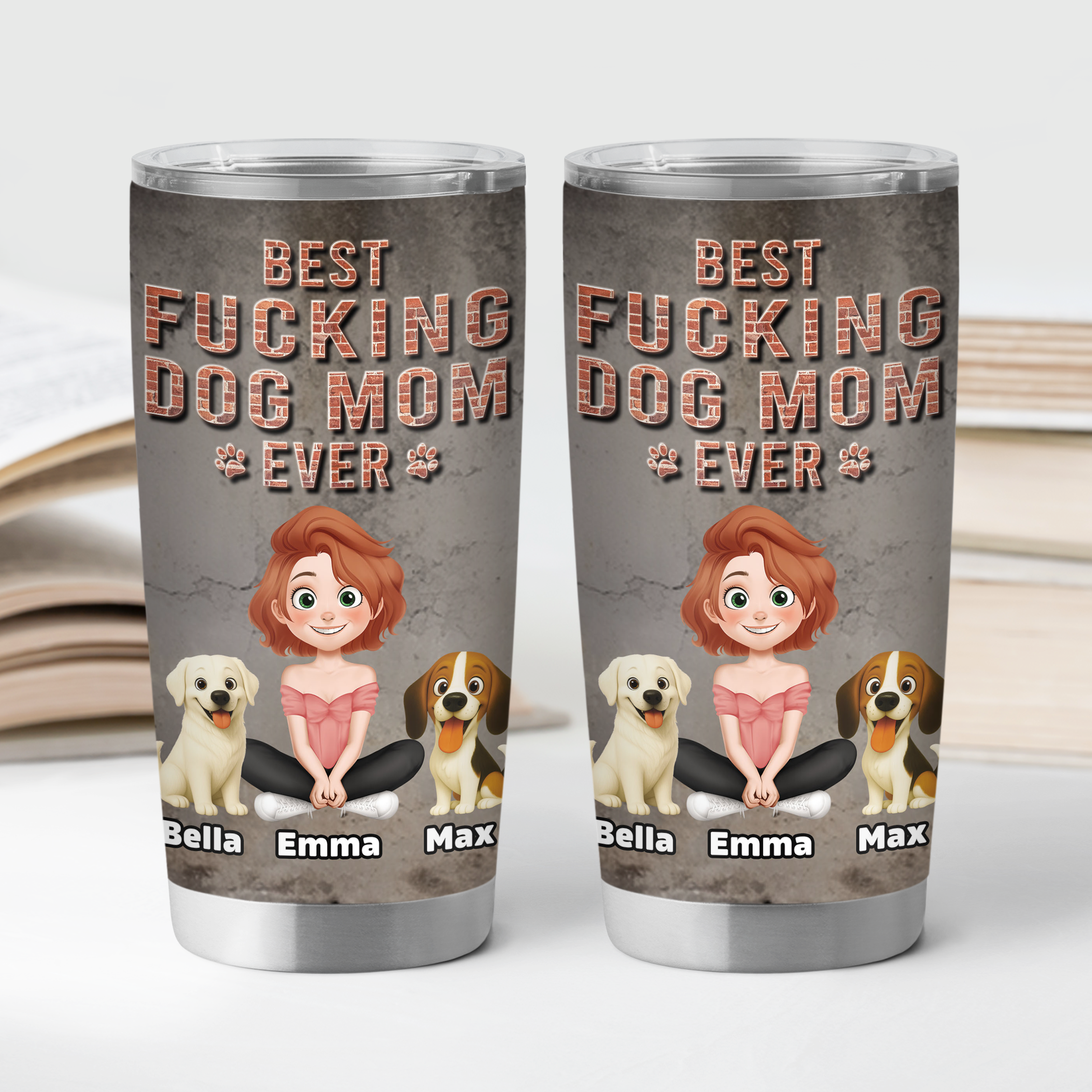9249TUS2 3d printing effect best dog dad ever 20oz tumbler personalized gifts for dog owners 9249tte1c