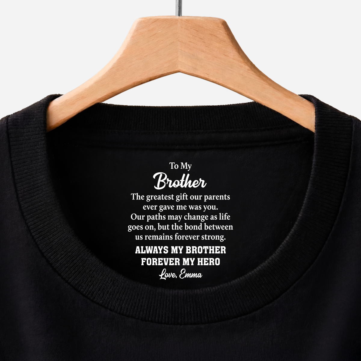 9255AUS1 forever my hero inner neck print t shirt personalized gifts for brothersister 9255aacfpb