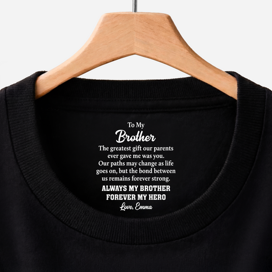 9255AUS1 forever my hero inner neck print t shirt personalized gifts for brothersister 9255aacfpb