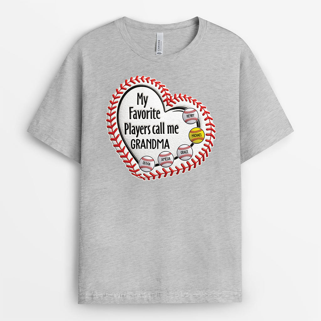 9260AUS2 my favorite players call me t shirt personalized baseball gifts for momdad 9260acera
