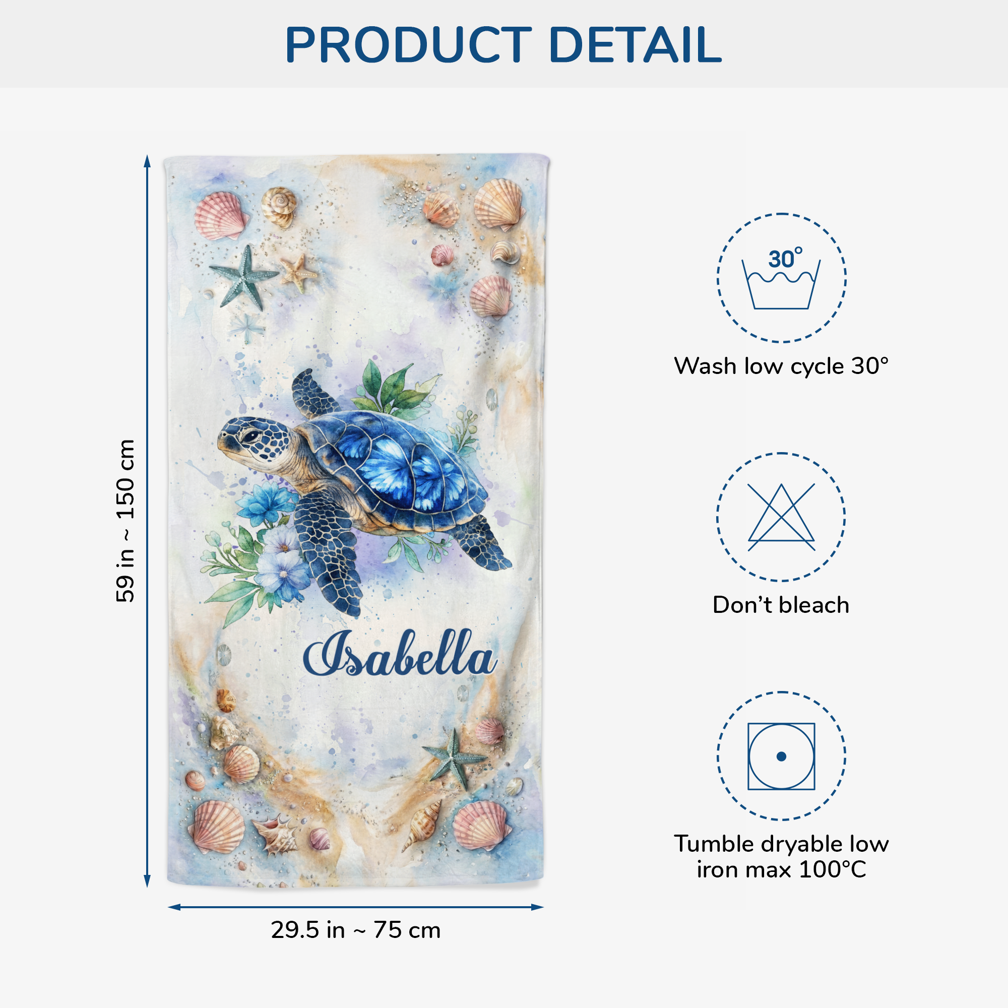 9270BUS3 custom summer beach towel personalized gifts for her 9270bsena