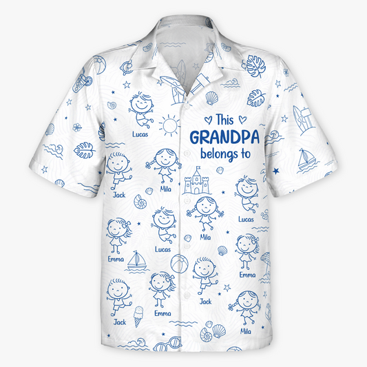 9272AUS1 this grandpa belongs to blue toile hawaiian shirt personalized summer gifts for grandpagrandma 9272aaskaa