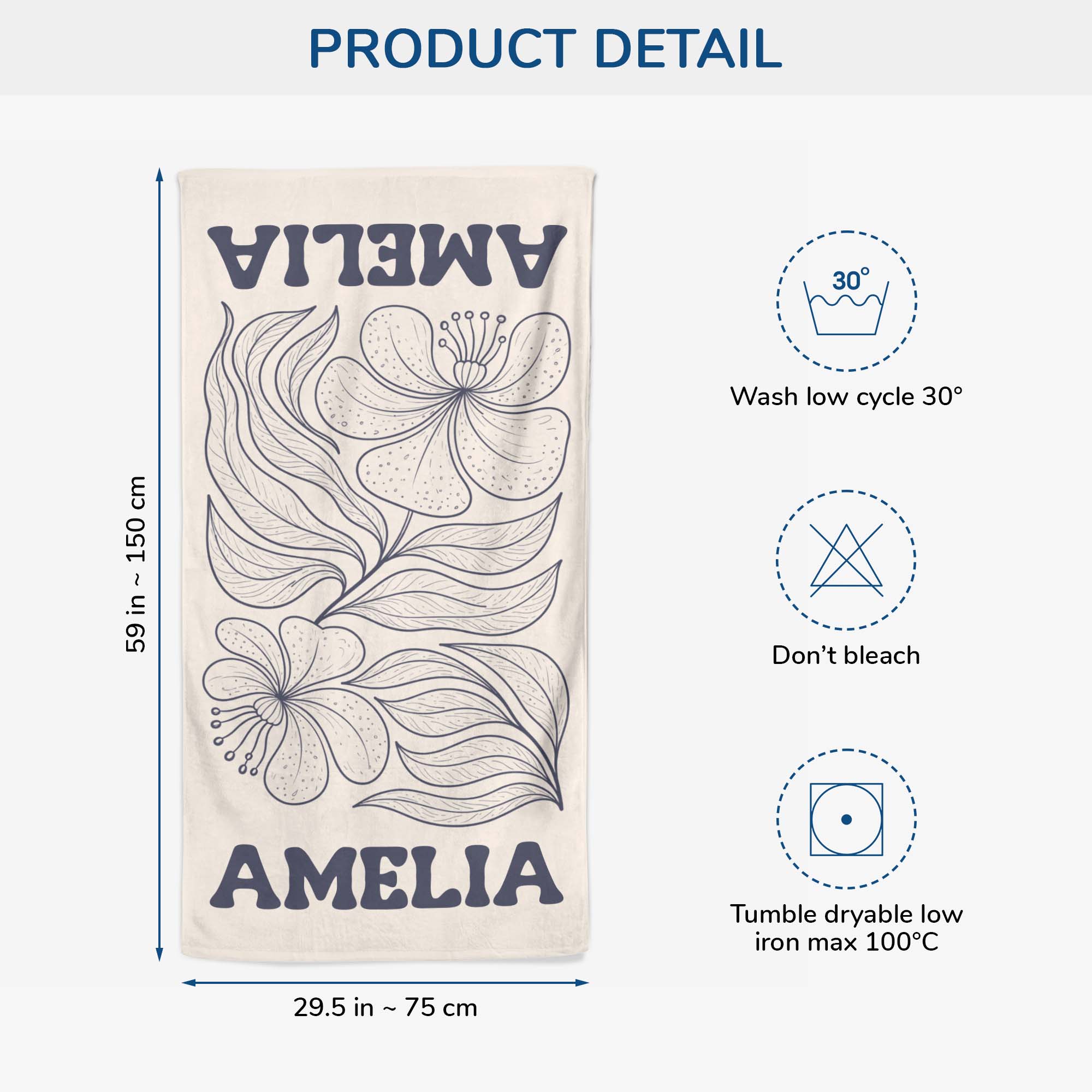 9279BUS1 flower beach towel for summer personalized gifts for her 9279bavca_1