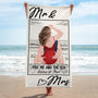 9281BUS2 mr  mrs summer beach towel personalized gifts for couples 9281bnpog