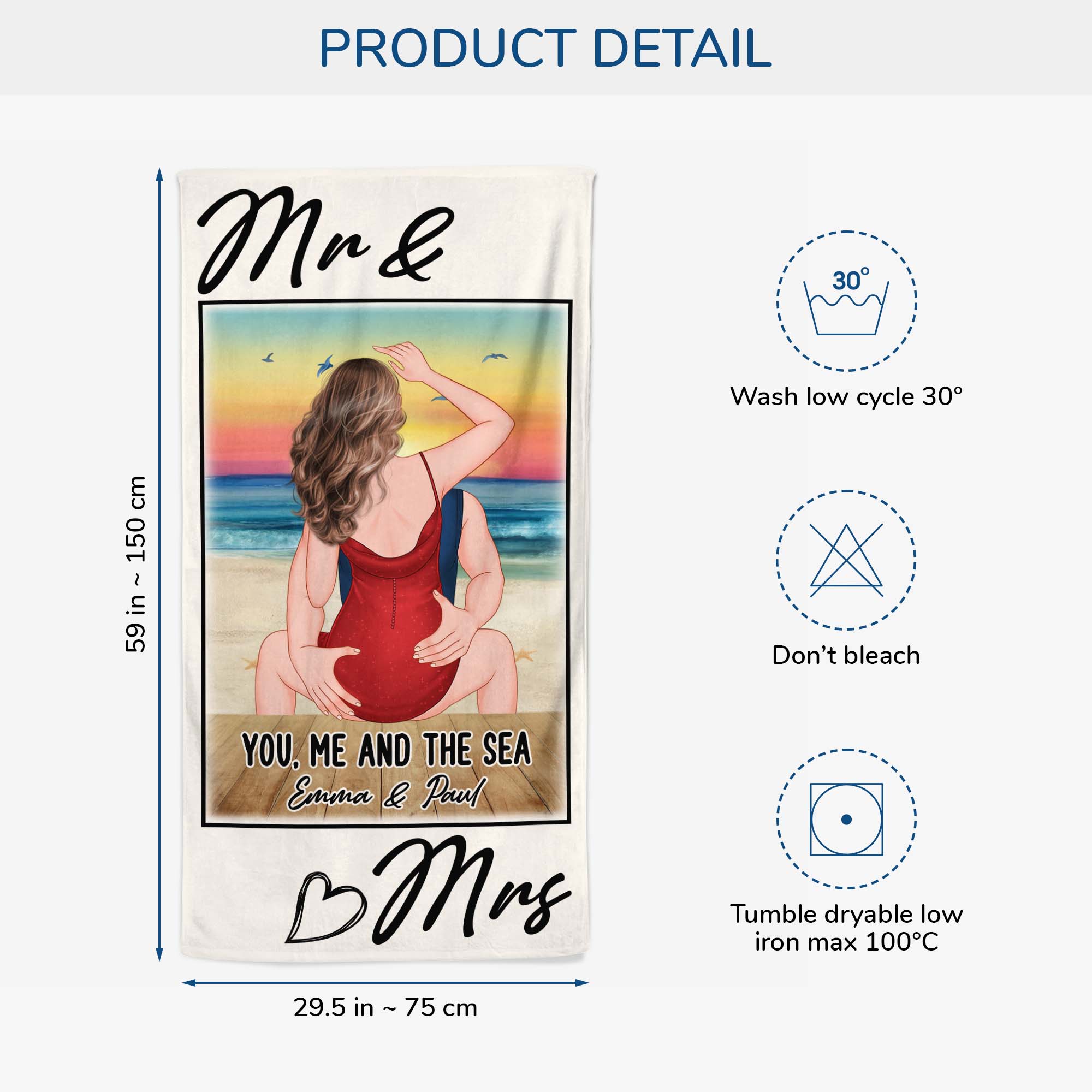 9281BUS3 mr  mrs summer beach towel personalized gifts for couples 9281bnpog_6542a2ff 295a 4717 a803 67427d75b6b3