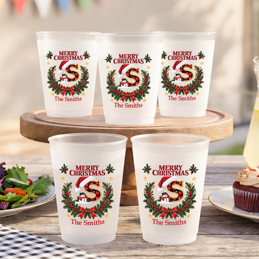 Monogram Plastic Cup with Family Name - Personalized Christmas Gifts ...