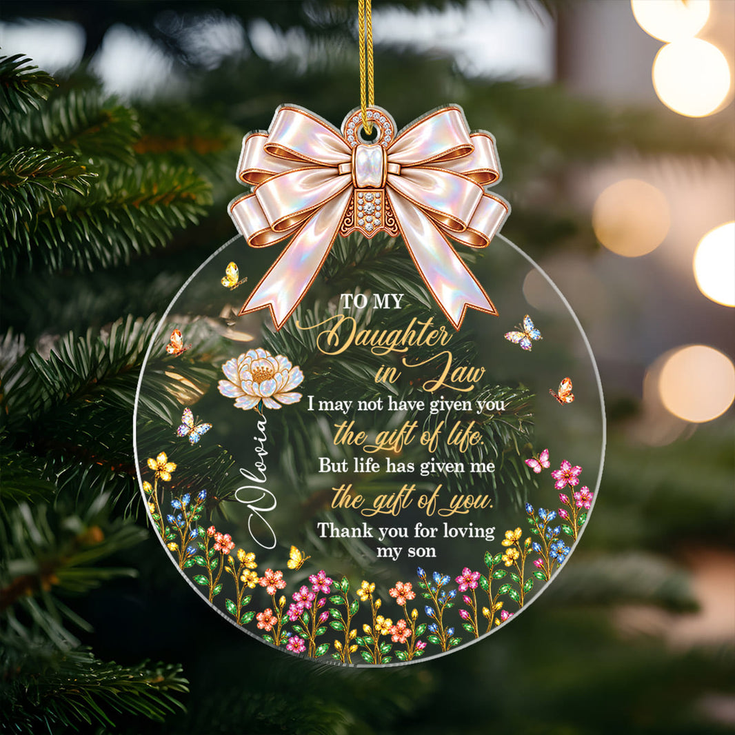 Daughter Acrylic Ornament - Personalized Birth Month Flower Gifts ...