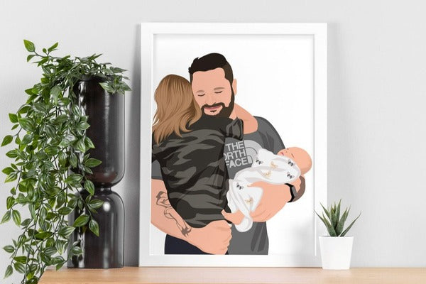 Custom Digital Portraits as Last Minute Christmas Gift Ideas for Dad