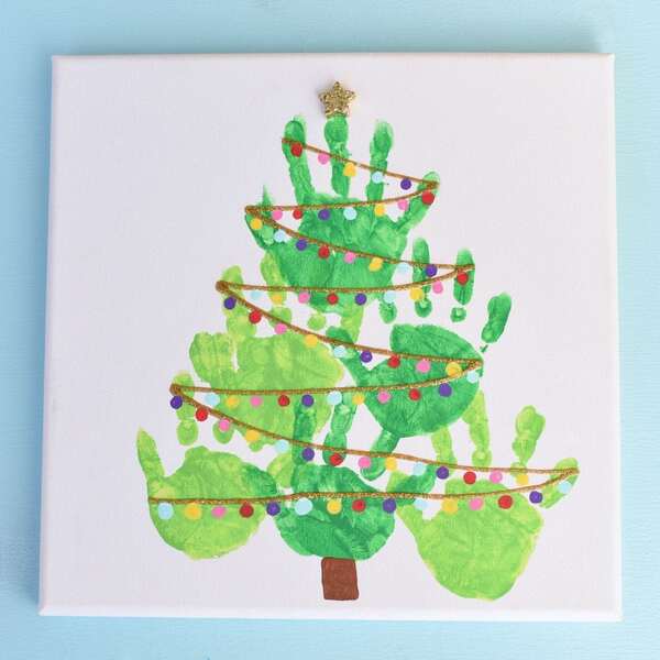 Handprint Crafts as DIY Christmas Present Ideas for Grandparents