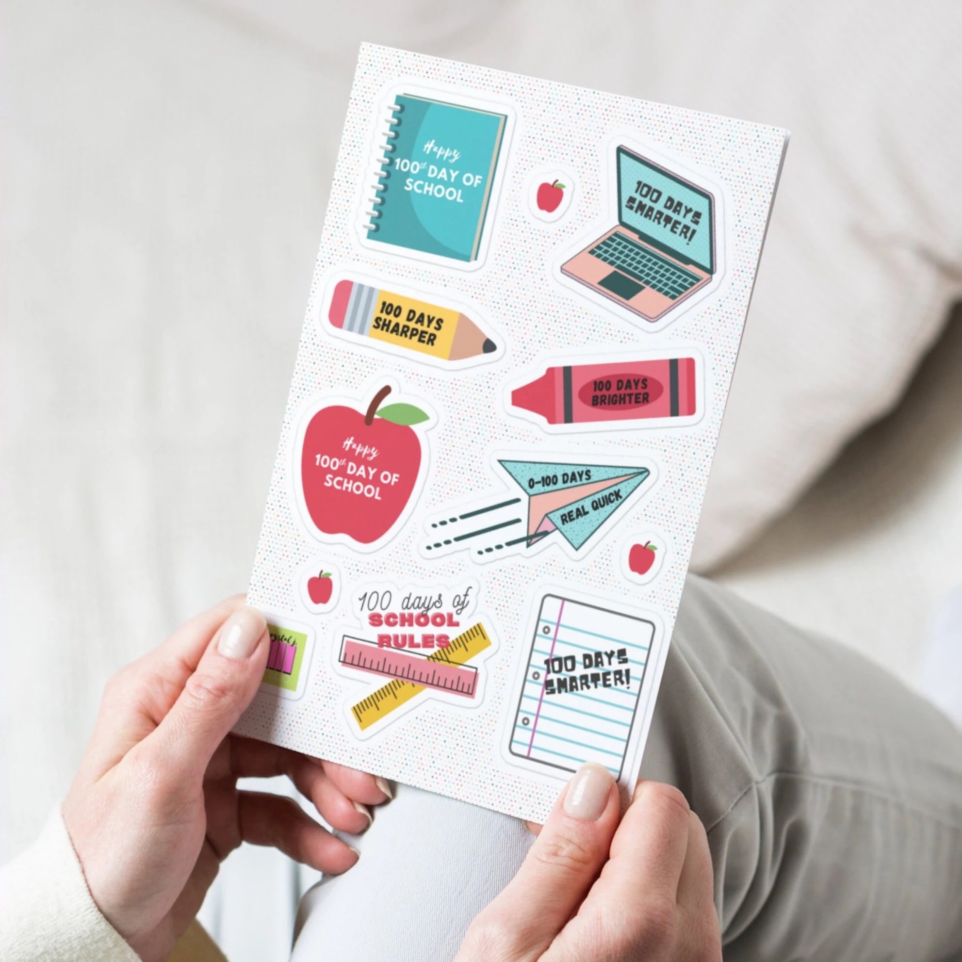 School-Themed Stickers as First Day of School Gifts