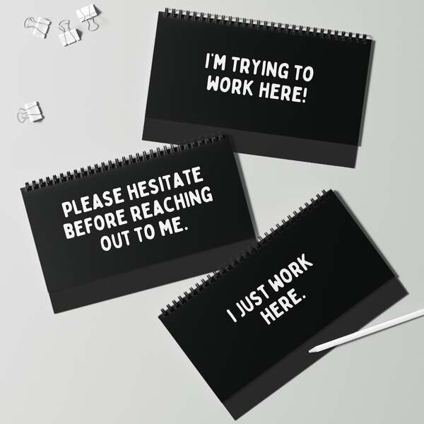 Flip-over Desk Signs as Funny Christmas Gifts for Coworkers
