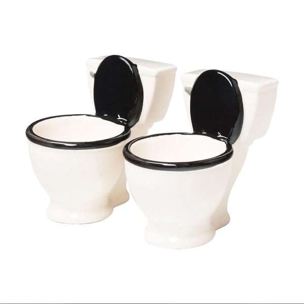 Toilet-Shaped Shot Glasses as Humorous Gifts for Coworkers Christmas