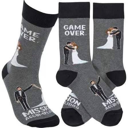 “Game Over” Socks as Wedding Gift for Groom