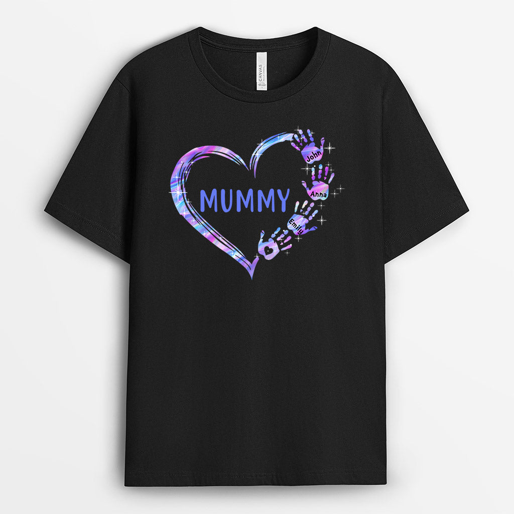 0064A310AUK2 Personalised T shirts gifts Hand Grandma Mom Heart_bff2b391 5998 42bc b405 a6cce609cada