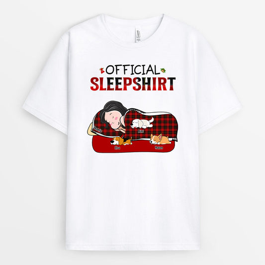 0099AUK1 Personalised T shirts Gifts Sleeping Dog Dog Lovers