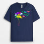 0157AUK1 Personalised T shirts presents Flower Grandma Mom Heart