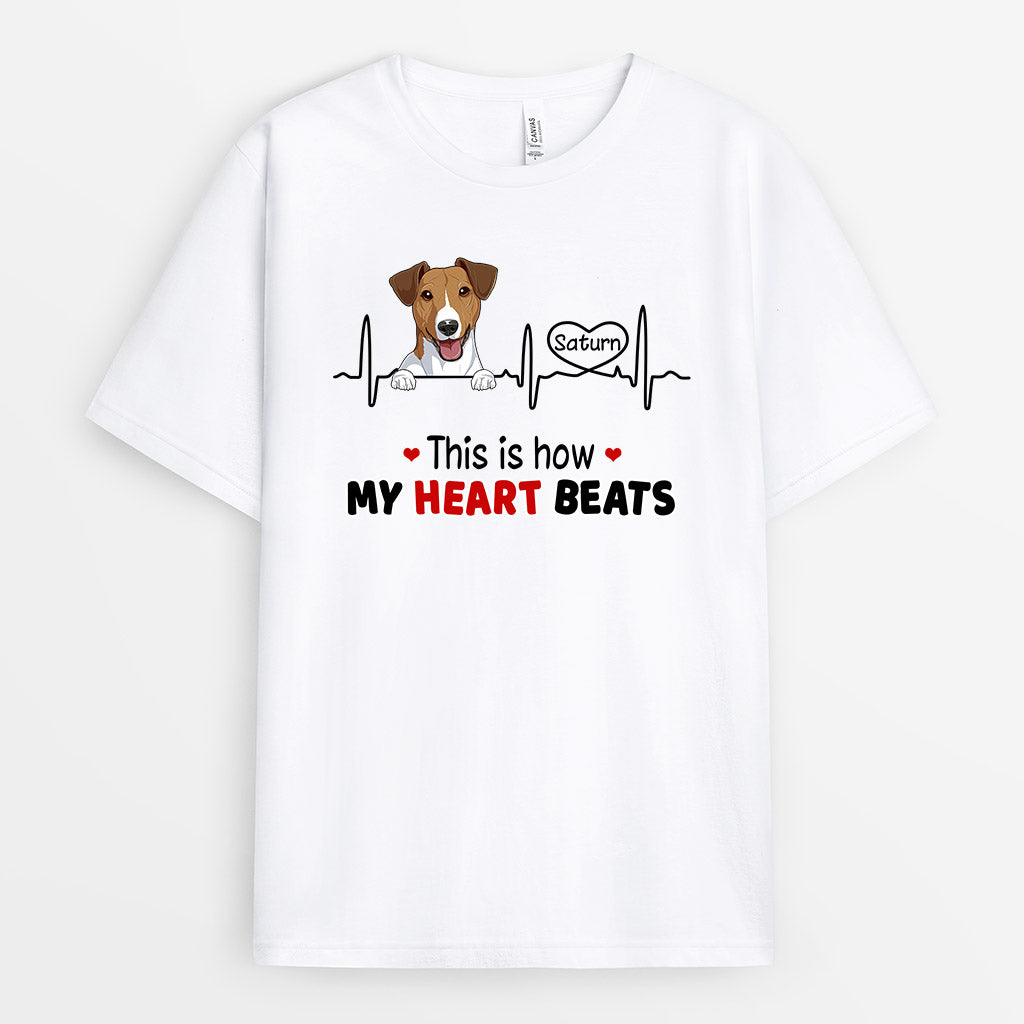 0173AUK1 Customised T shirts presents Dog Lovers Heart Beats_6a7a1d79 fa58 4d3b b53f 90be5a10efb5