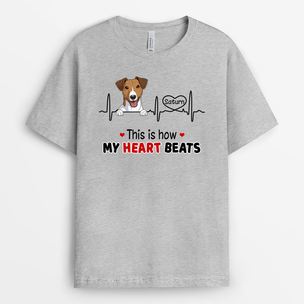 0173AUK2 Customised T shirts presents Dog Lovers Heart Beats_b7d751f7 0865 4633 8603 62ddb4fb985c