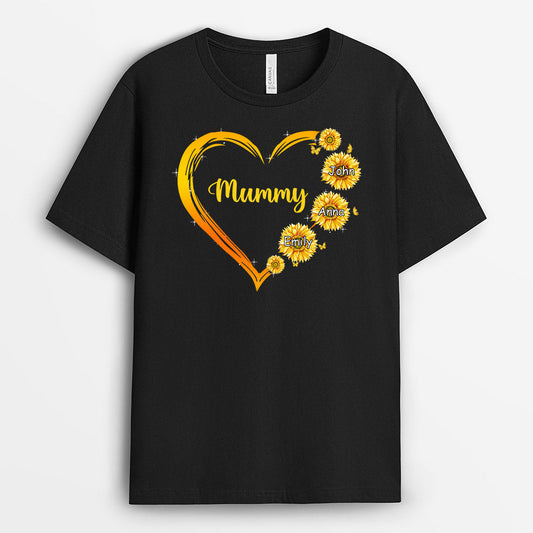 0192AUK2 Customised T shirts presents Sunflower Grandma Mom Heart_91933acd 7465 4ae4 a8ae 622cff861ef3