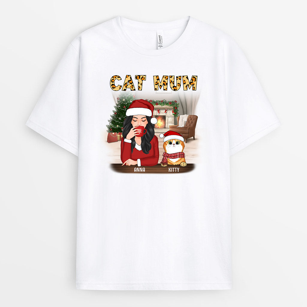 0542AUK1 Personalised T shirts Gifts Cat Mum Cat Lovers Christmas_e5cec54f eeb8 48ea aeac 14e51a311605