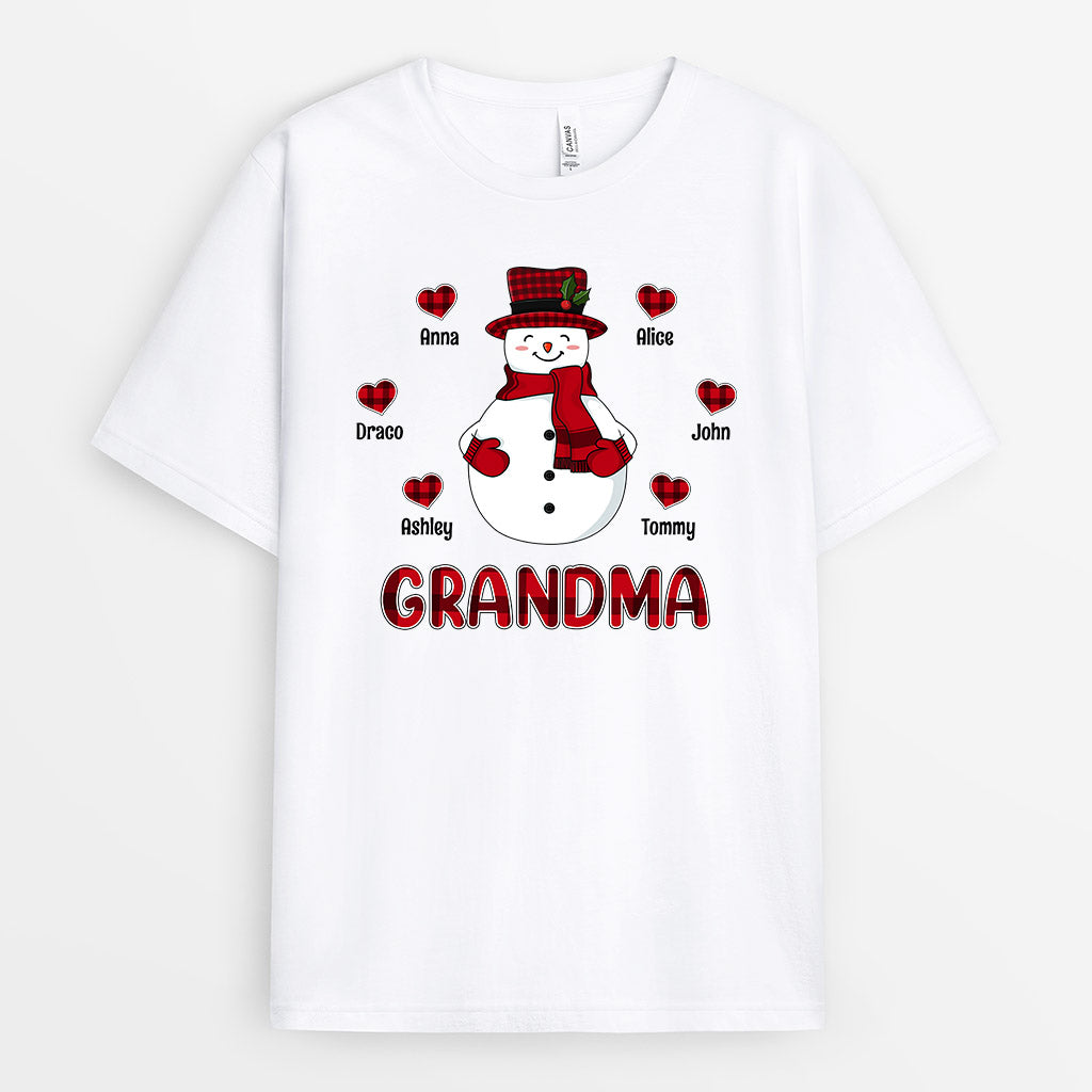 0592AUK1 Personalised T shirts Gifts Snowman Grandma Mum Christmas_fde0c76a 4b74 42c4 a20b 7fff91d03151