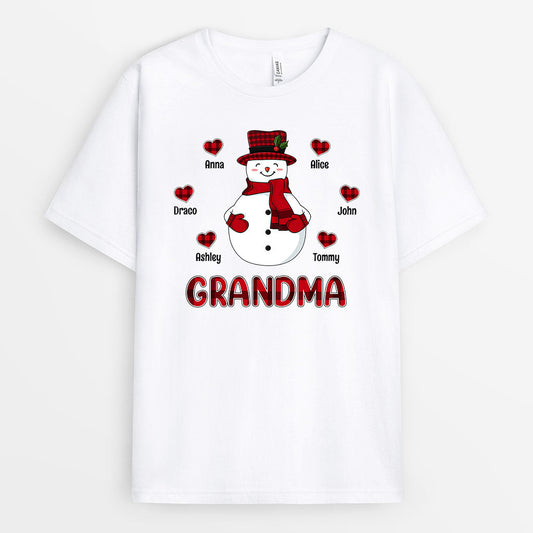 0592AUK1 Personalised T shirts Gifts Snowman Grandma Mum Christmas_fde0c76a 4b74 42c4 a20b 7fff91d03151