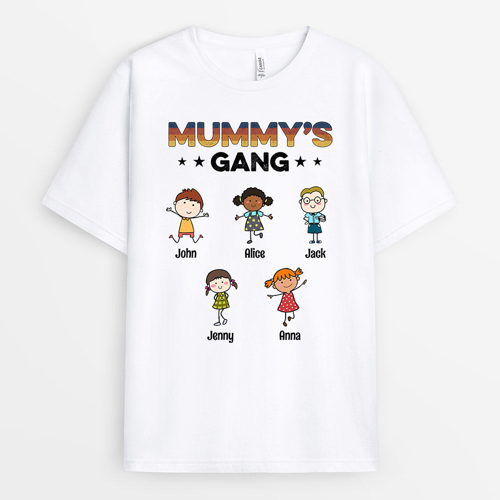 0629Auk1 Personalised T shirts Gifts Kid Gang Grandma Mum