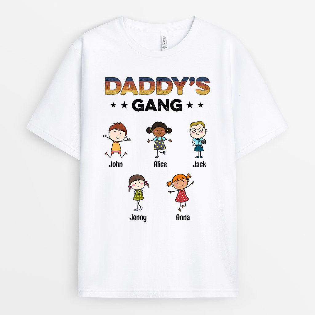 0629Auk2 Personalised T shirts Gifts Kid Gang Grandad Dad