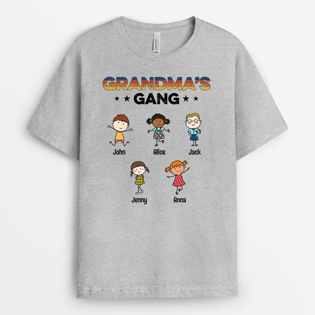 0629Auk2 Personalised T shirts Gifts Kid Gang Grandma Mum