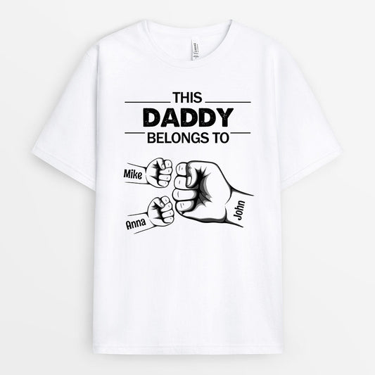 0632AUK1 Personalised T Shirts Gifts Hands Grandad Dad